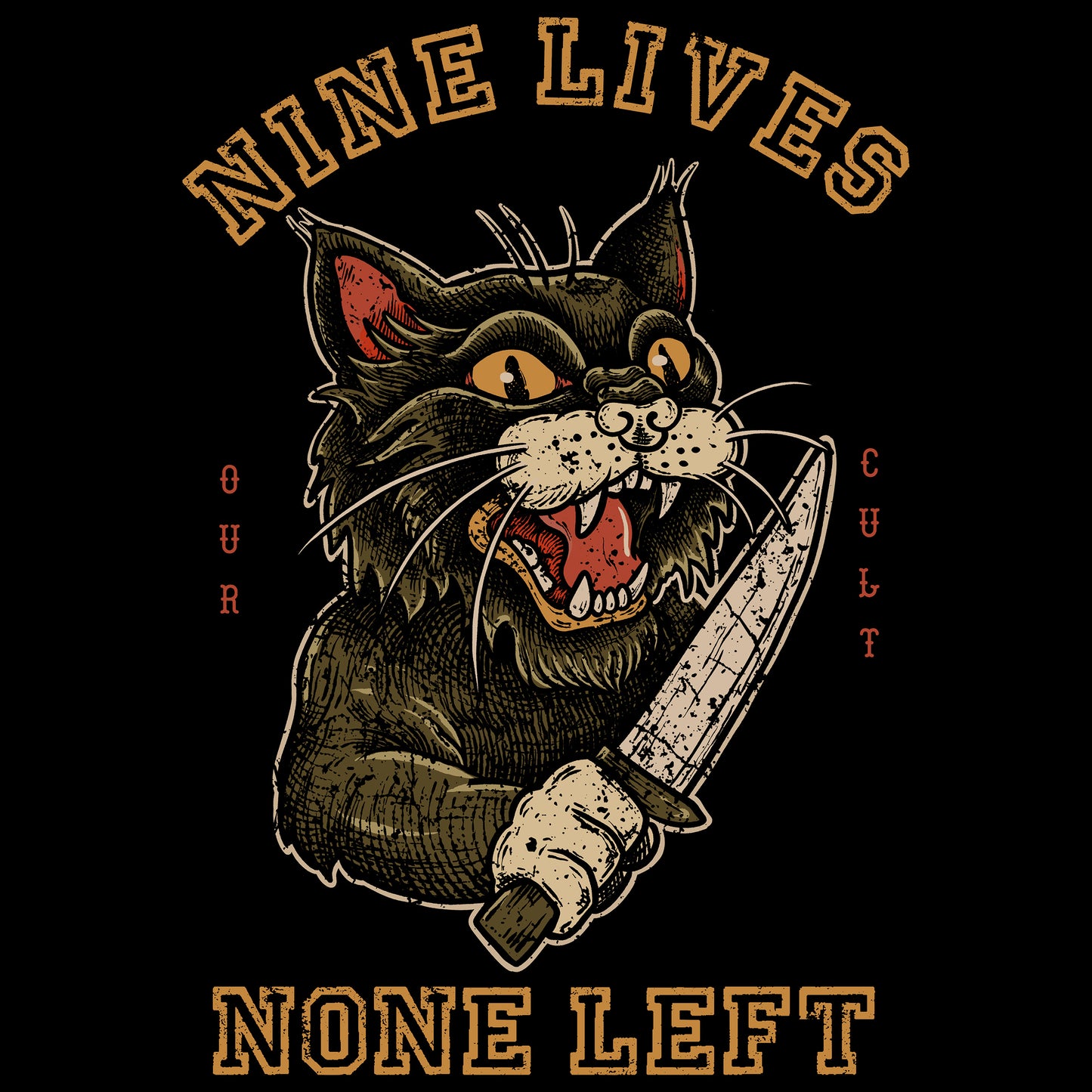 NINE LIVES - tričko s potiskem